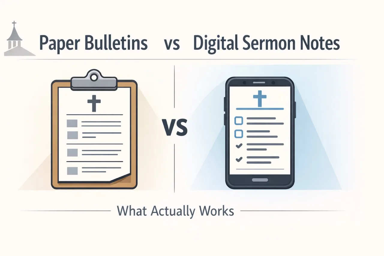 Paper Bulletins vs Digital Sermon Notes: What Actually Works
